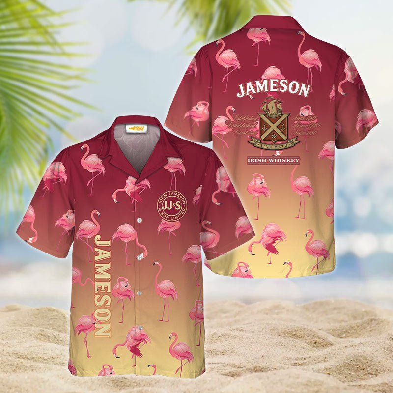 Jameson Flamingo Hawaiian Shirt And Shorts Set - VinoVogue.com