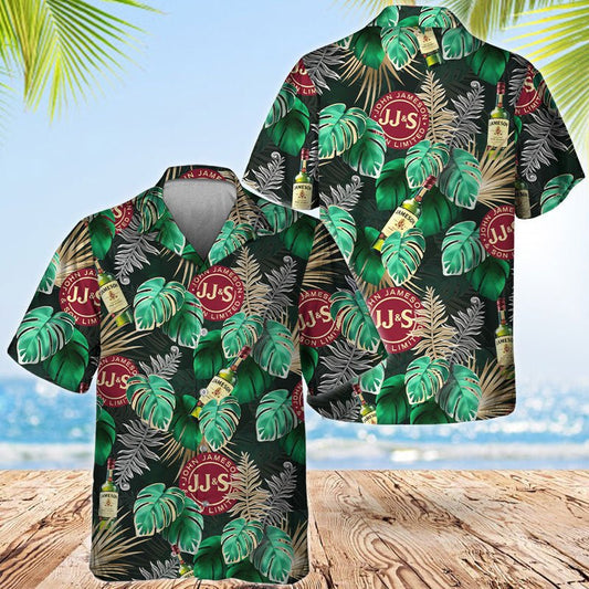 Jameson Palm Leaves Print Hawaiian Shirt - VinoVogue.com