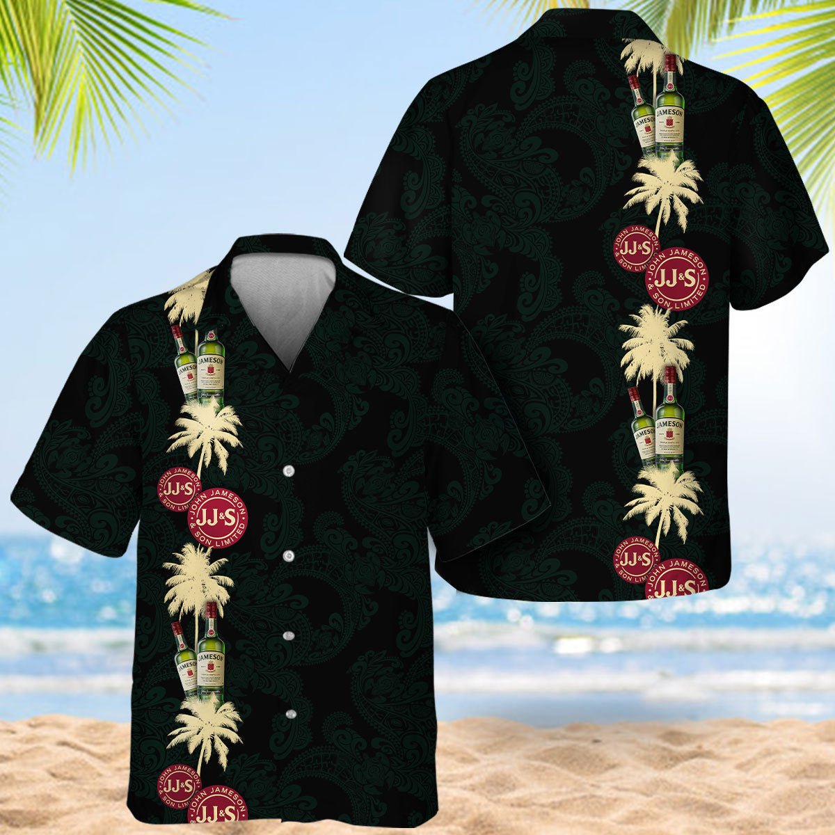 Jameson Coconut Tree Pattern Hawaiian Shirt - VinoVogue.com