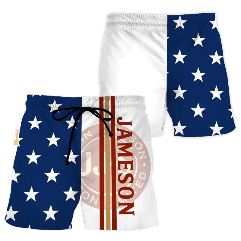 Jameson American Flag Swim Trunks - VinoVogue.com