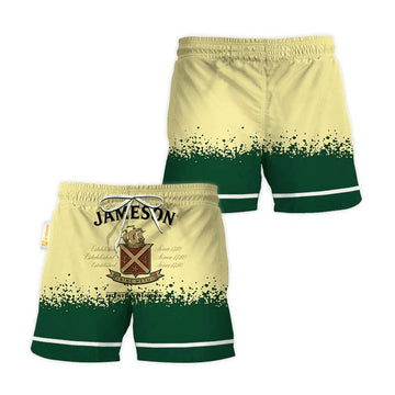 Jameson Beige Green Basic Swim Trunks - VinoVogue.com