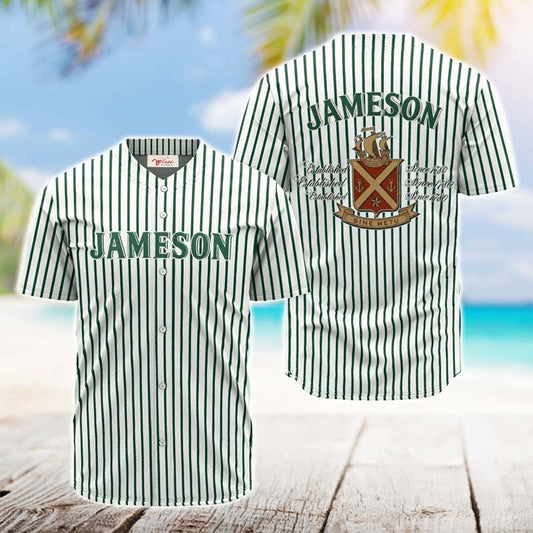 Jameson Green And White Striped Jersey Shirt - VinoVogue.com