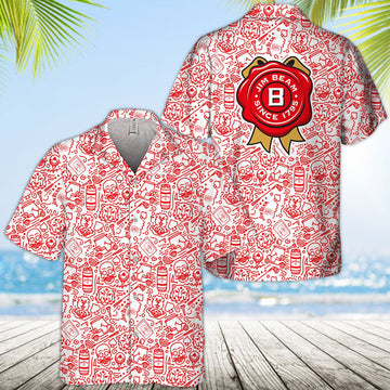 Jim Beam Summer Doodle Art Hawaiian Shirt - VinoVogue.com