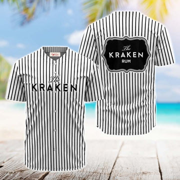 Kraken Rum Black And White Striped Jersey Shirt - VinoVogue.com