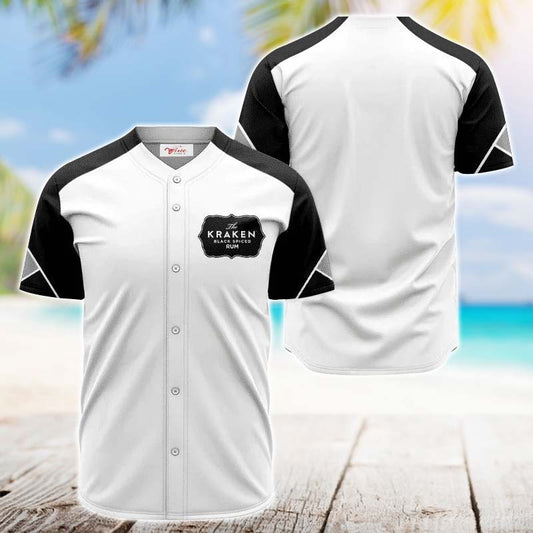 Kraken Rum White And Black Jersey Shirt - VinoVogue.com