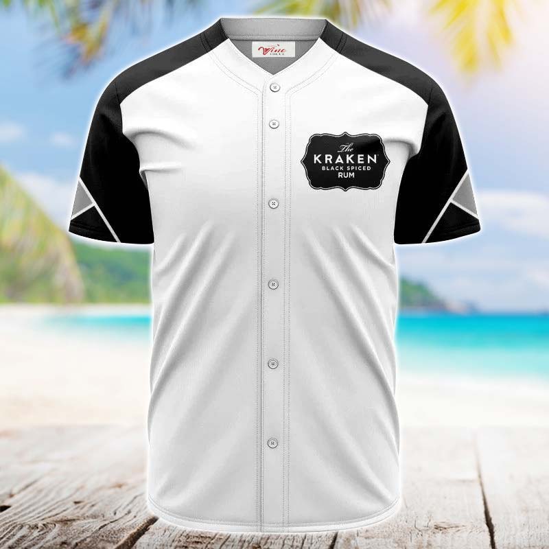 Kraken Rum White And Black Jersey Shirt - VinoVogue.com