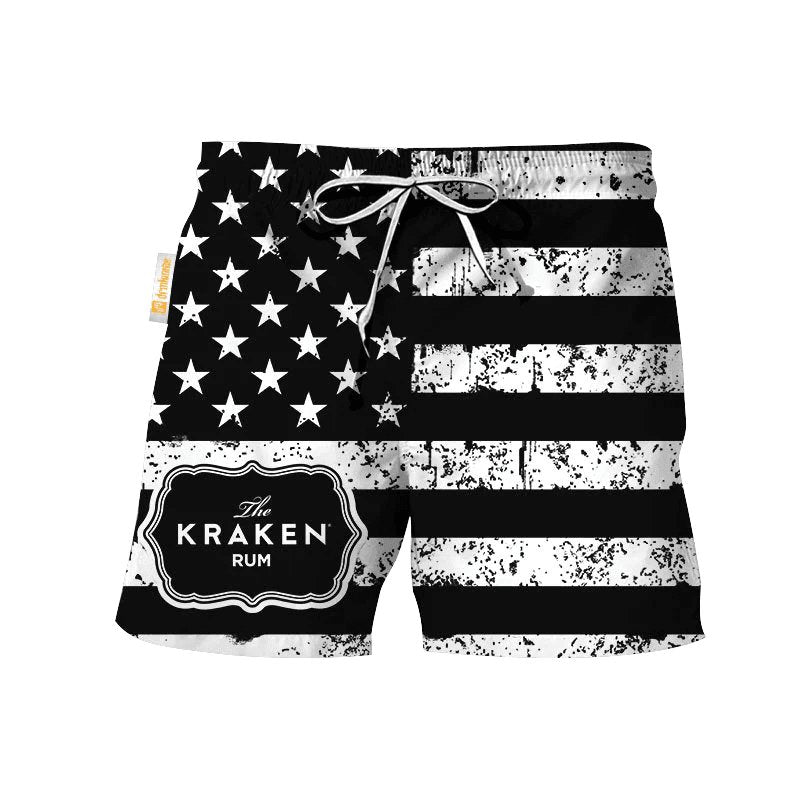 Kraken USA Flag Swim Trunks - VinoVogue.com