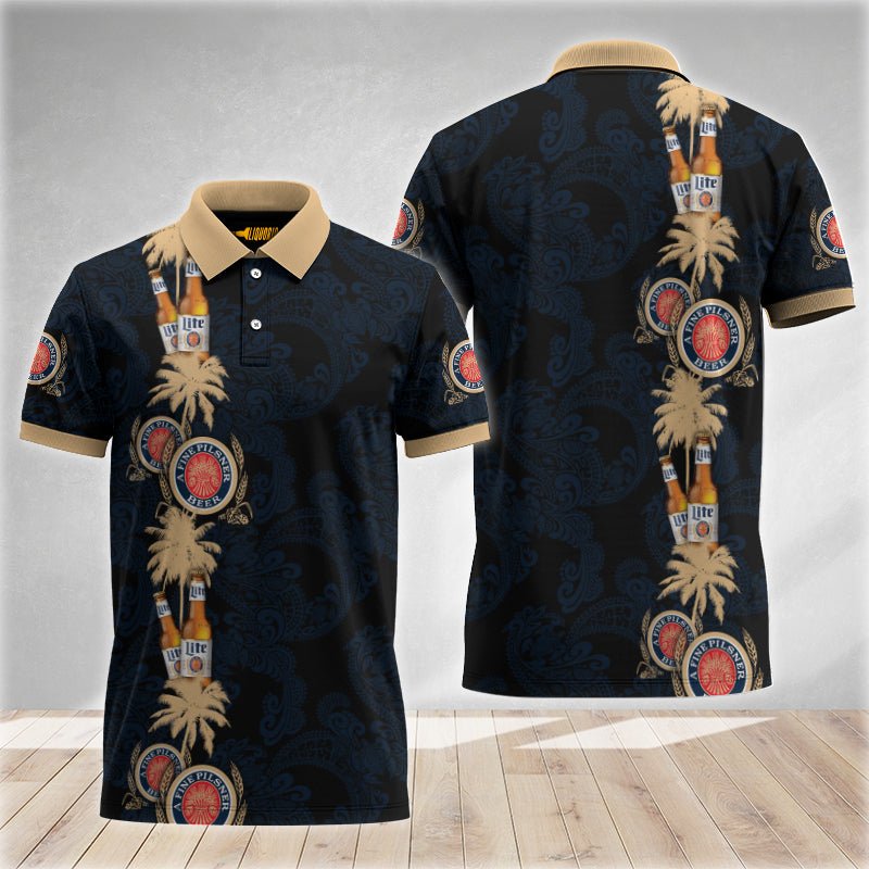 Tropical Miller Lite Is With You Polo Shirt - VinoVogue.com