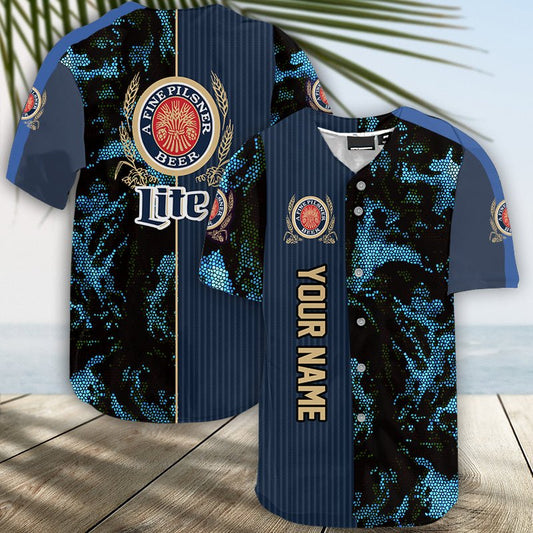 Personalized Miller Lite Galaxy Mosaic Jersey Shirt - VinoVogue.com