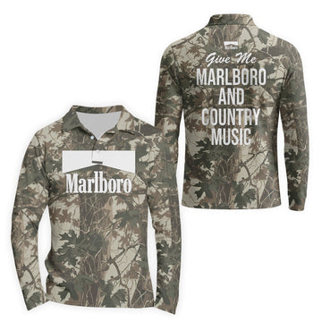 Marlboro Country Camo Golf Long Sleeve Polo Shirt