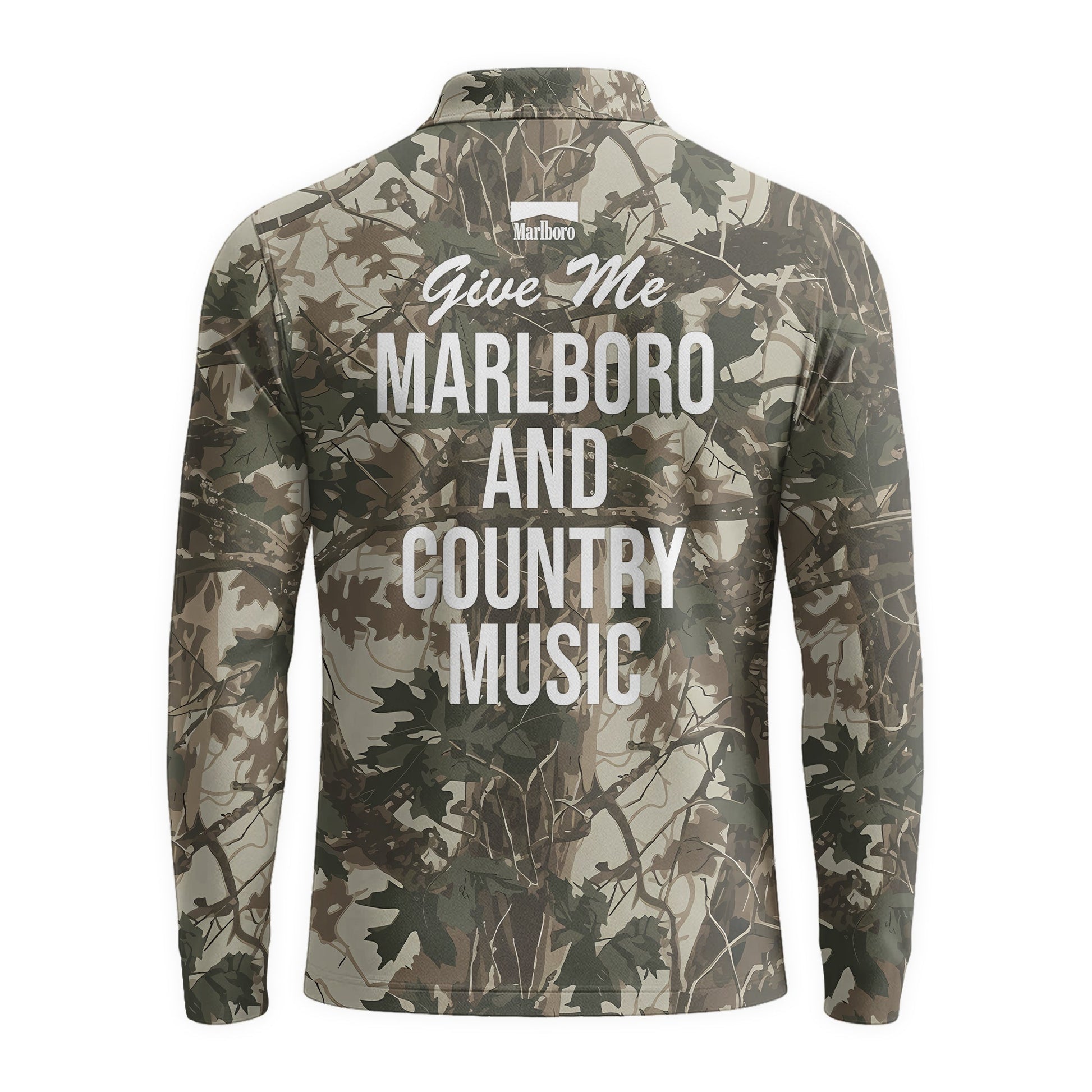 Marlboro Country Camo Golf Long Sleeve Polo Shirt
