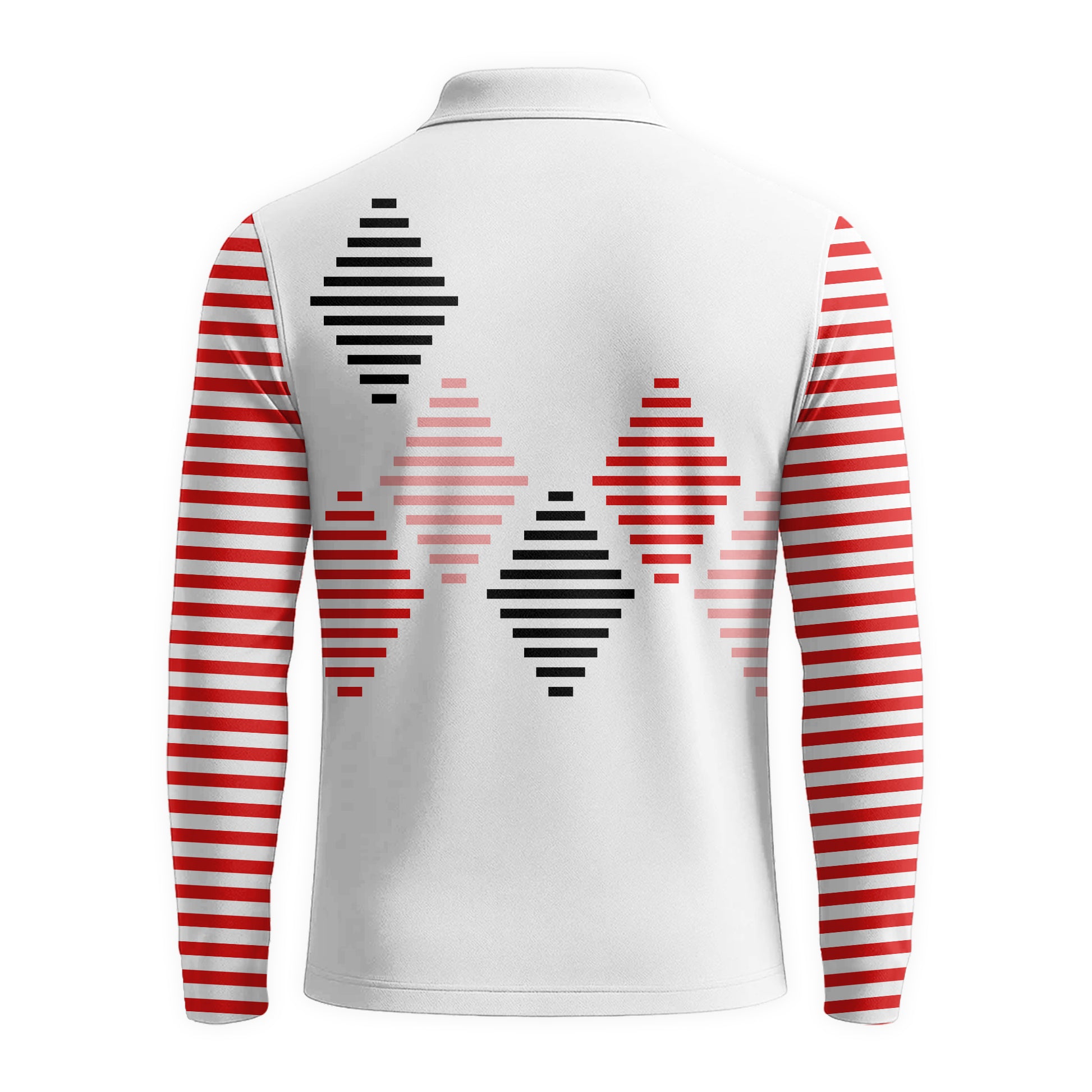 Marlboro Diamond Stripe Golf Long Sleeve Polo Shirt
