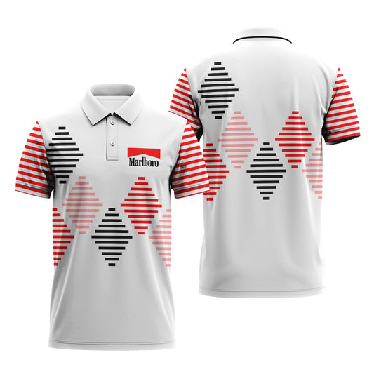 Marlboro Diamond Stripe Polo Shirt