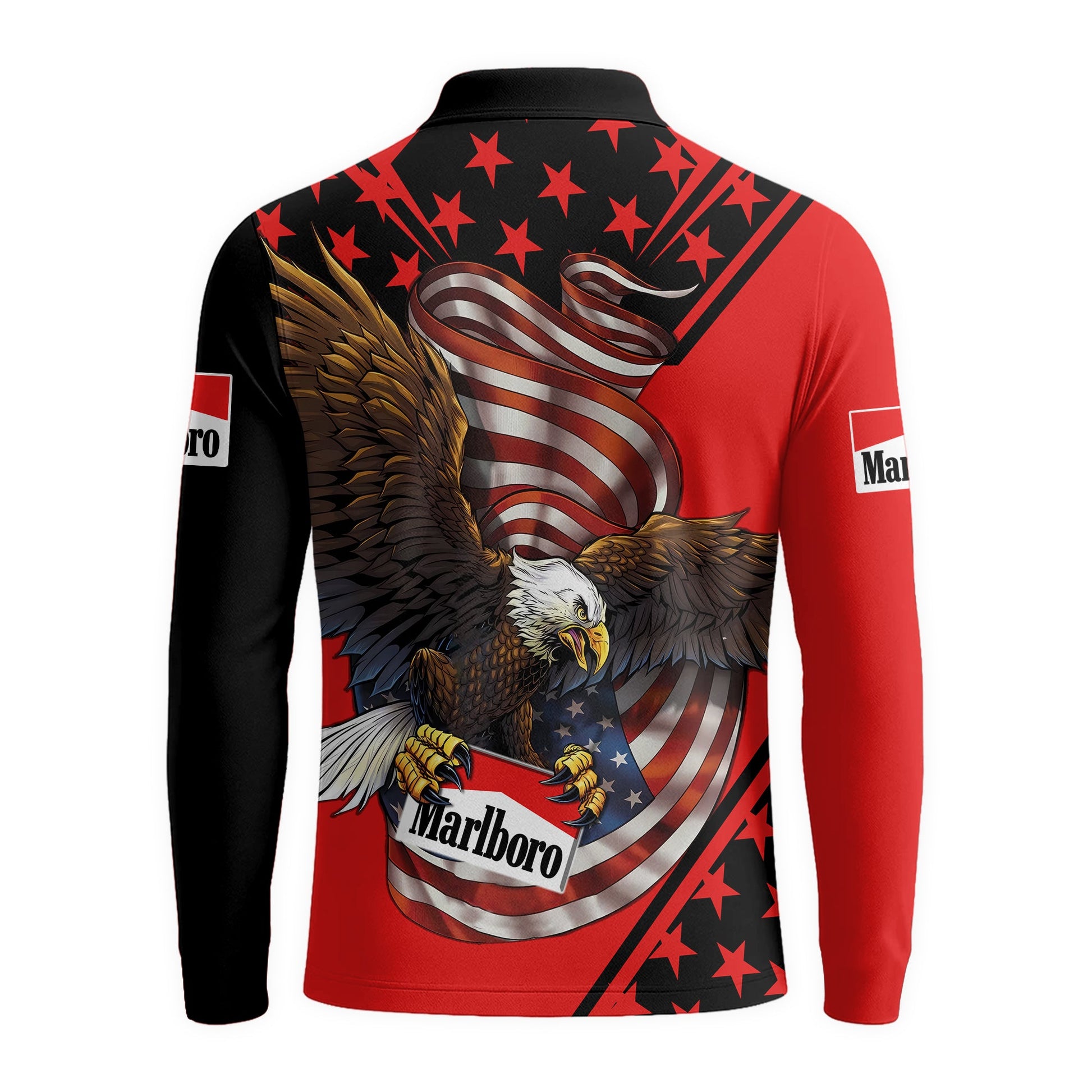 Marlboro USA Iron Wings Legion Golf Long Sleeve Polo Shirt