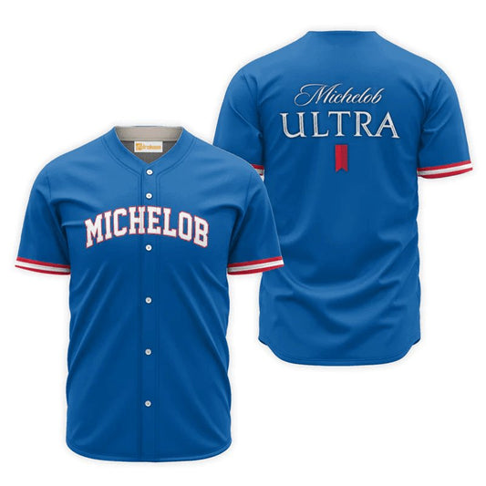 Michelob Ultra Blue Basic Jersey Shirt - VinoVogue.com