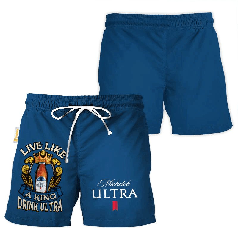 Michelob Ultra Blue Basic Swim Trunks - VinoVogue.com