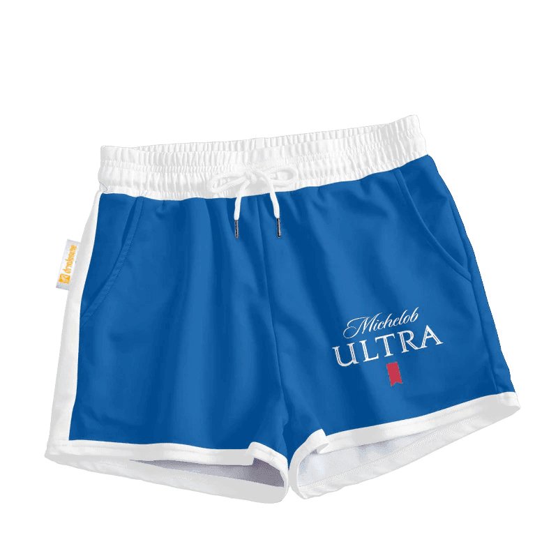 Michelob Ultra Blue Basic Women's Casual Shorts - VinoVogue.com