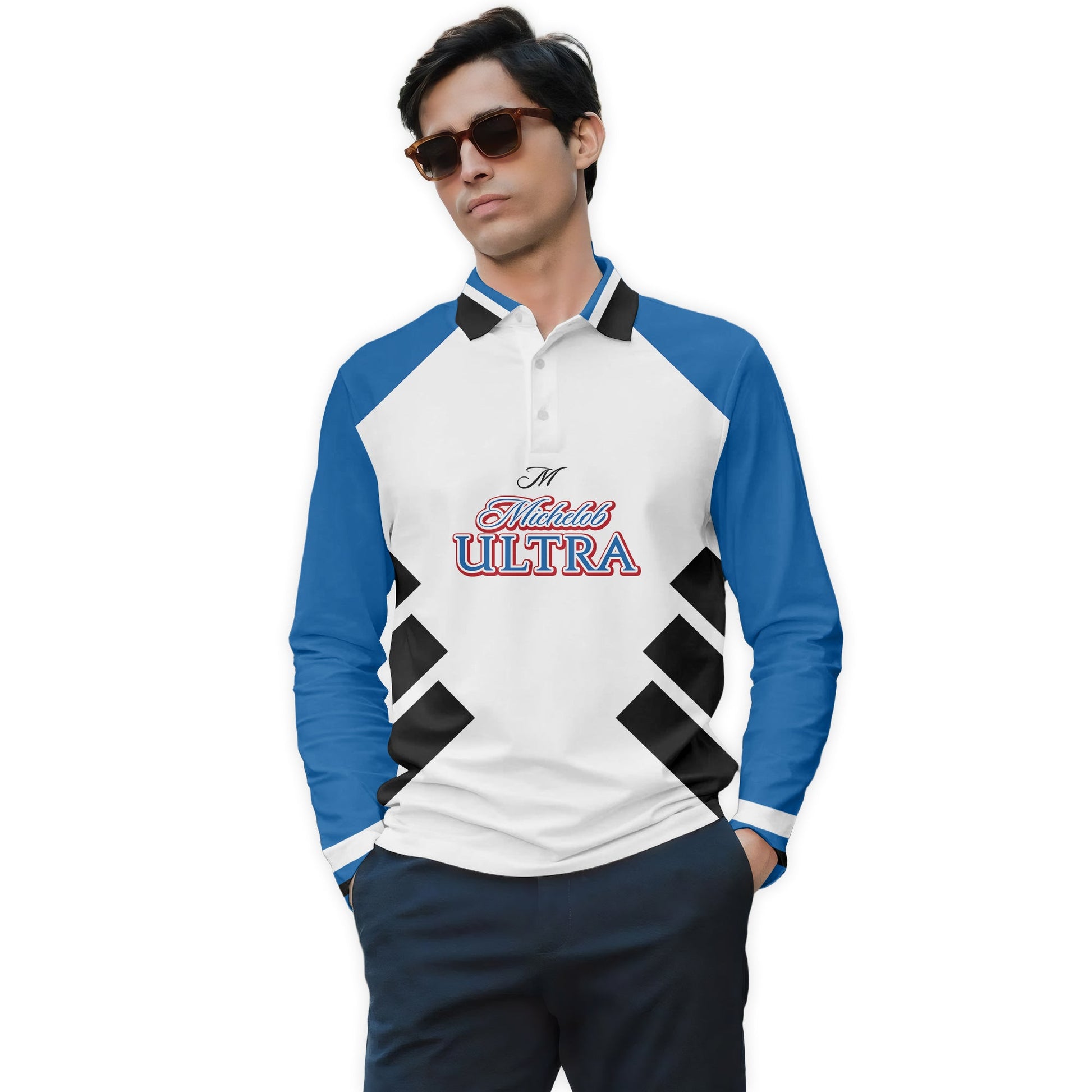  Michelob Ultra Bold Line Golf Long Sleeve Polo Shirt