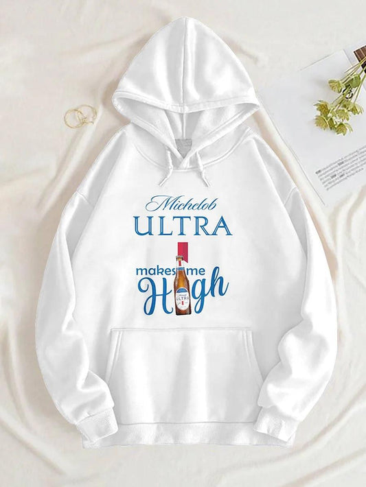 Michelob Ultra Make Me High Basic White Hoodie