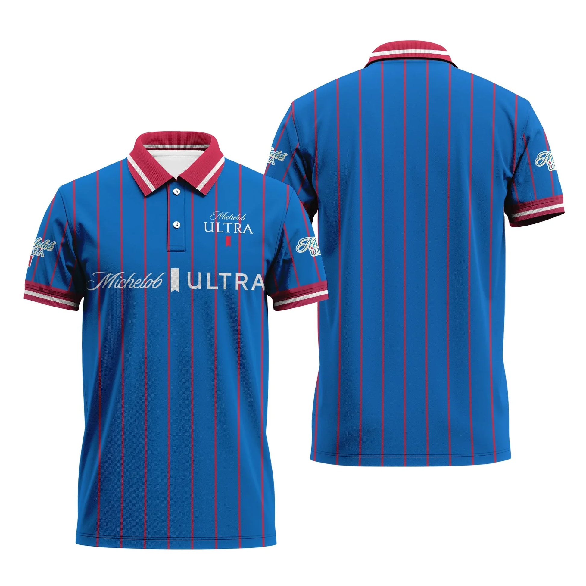 Michelob Ultra Pinstripe Classic Polo Shirt