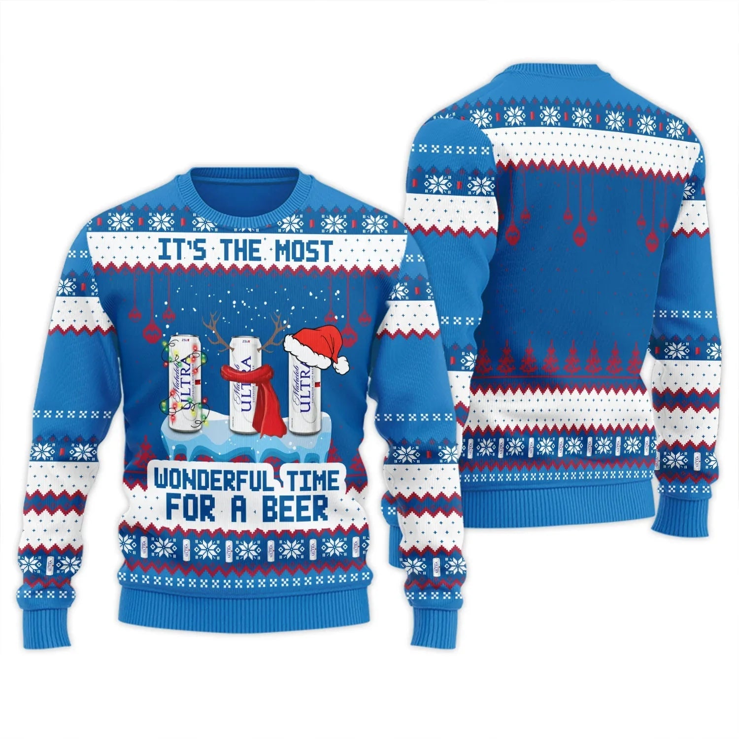 Michelob Ultra The Most Wonderful Time Ugly Sweater