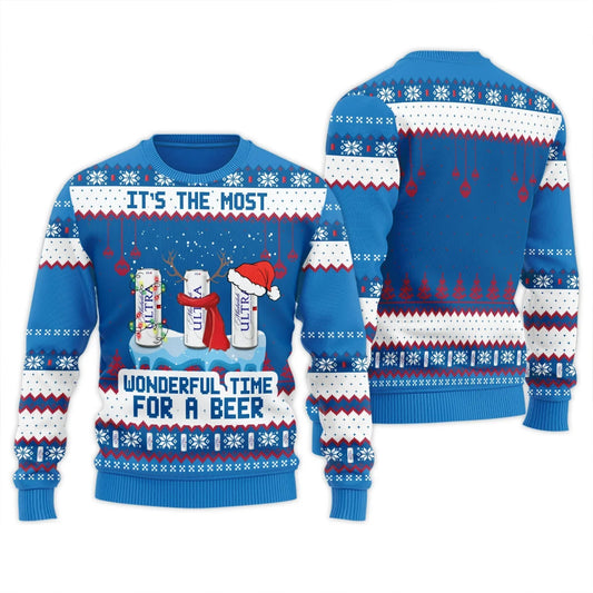 Michelob Ultra The Most Wonderful Time Ugly Sweater
