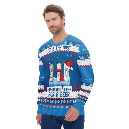 Michelob Ultra The Most Wonderful Time Ugly Sweater