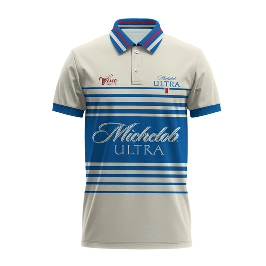  Michelob Ultra Vintage Stripe Polo Shirt