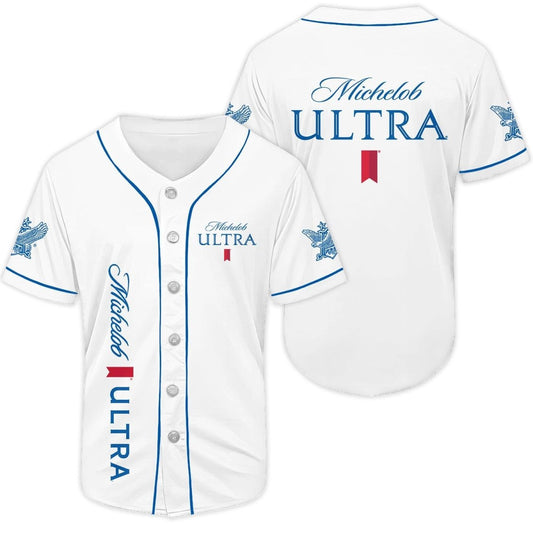 Michelob Ultra White Baseball Jersey - VinoVogue.com