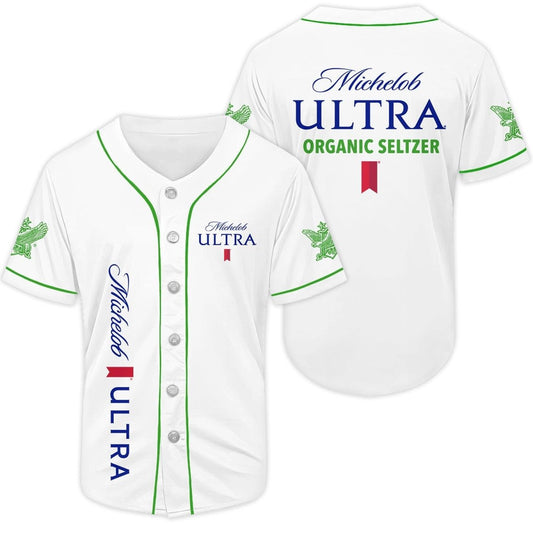 Michelob Ultra White Baseball Jersey - VinoVogue.com