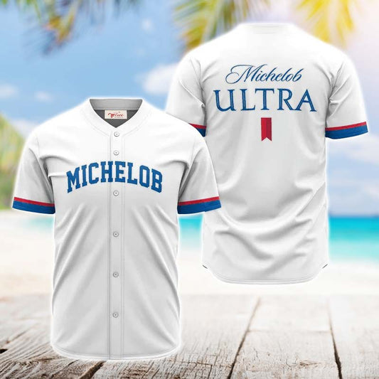 Michelob Ultra White Jersey Shirt - VinoVogue.com