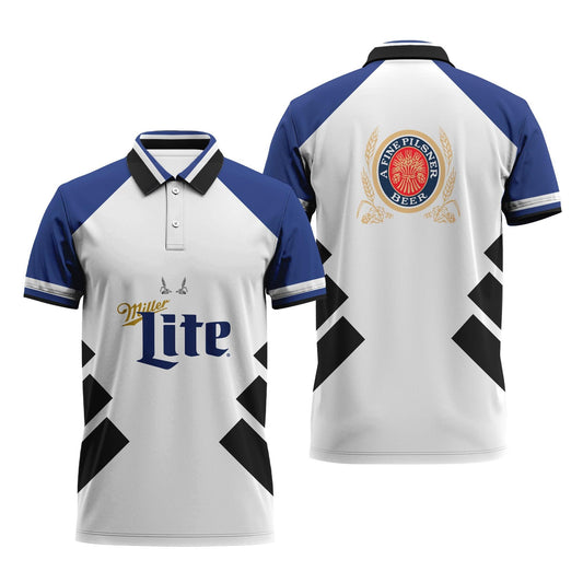 Miller Lite Bold Line Polo Shirt