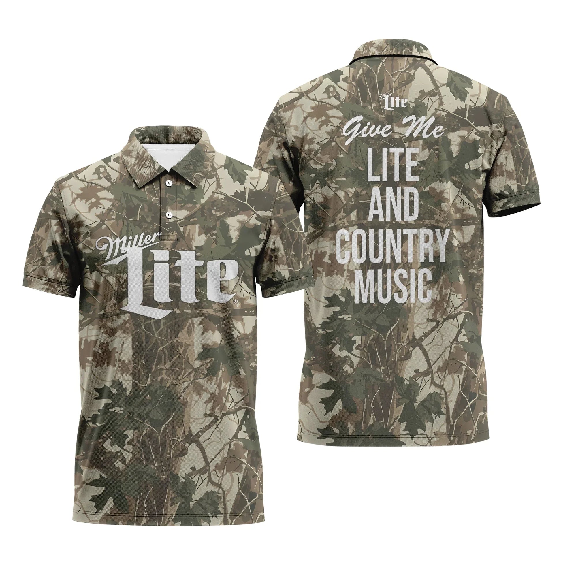 Miller Lite Country Camo Polo Shirt