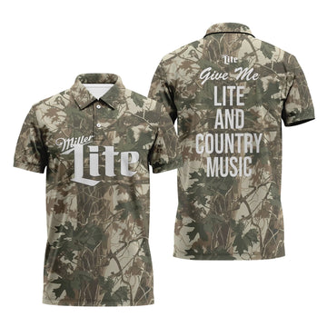 Miller Lite Country Camo Polo Shirt