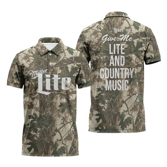 Miller Lite Country Camo Polo Shirt
