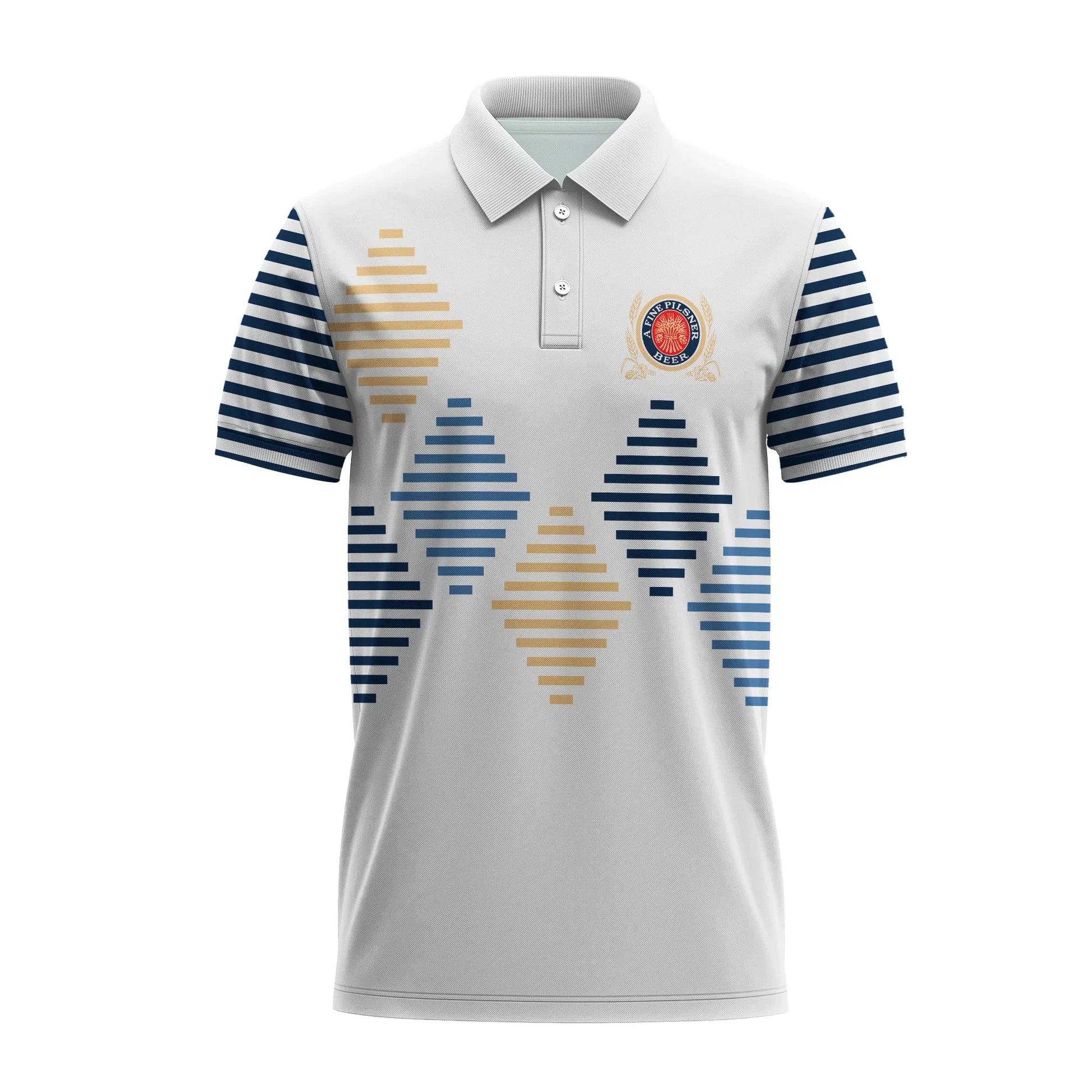 Miller Lite Diamond Stripe Polo Shirt