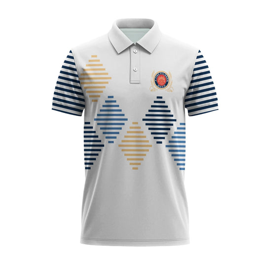 Miller Lite Diamond Stripe Polo Shirt