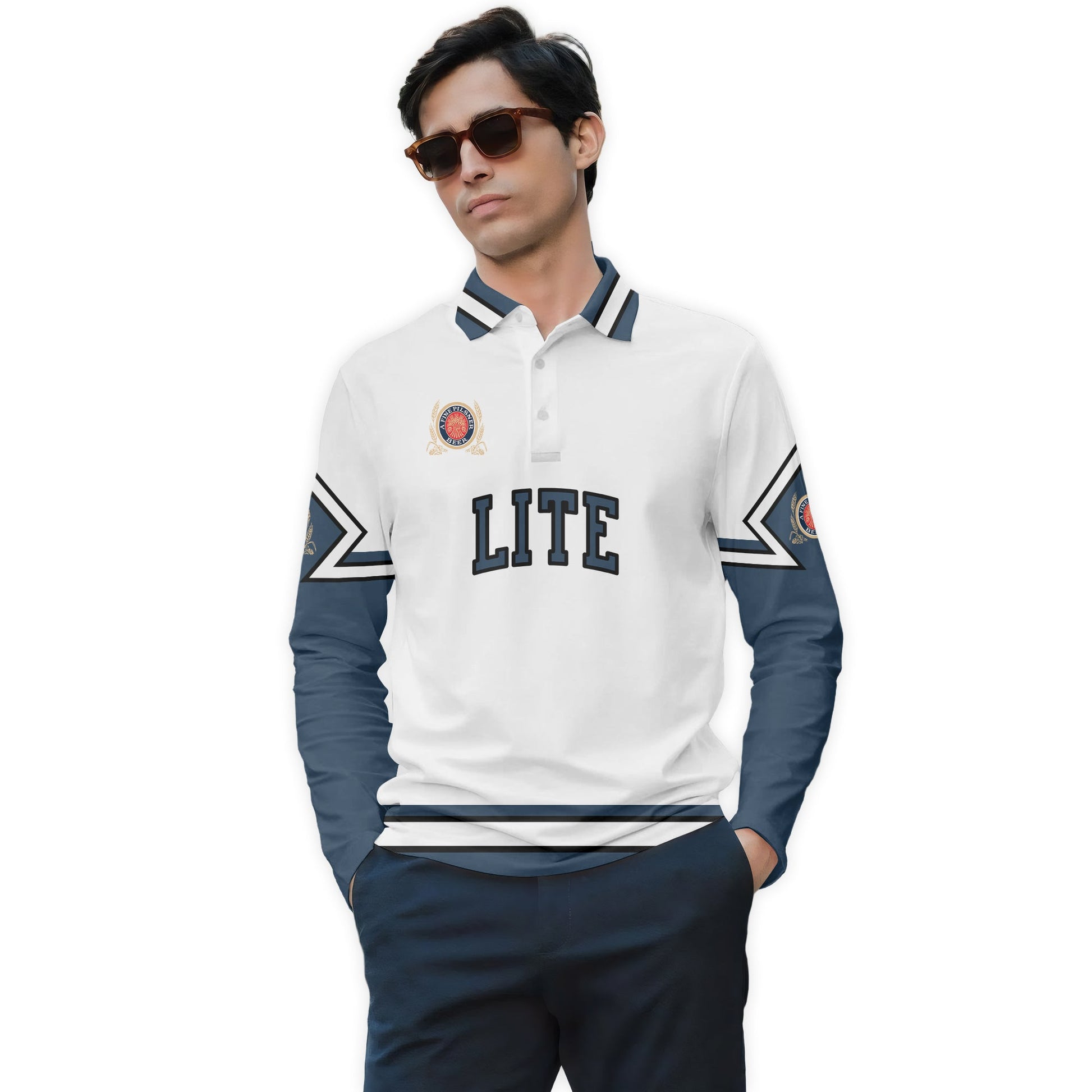  Miller Lite Fieldcore Golf Long Sleeve Polo Shirt
