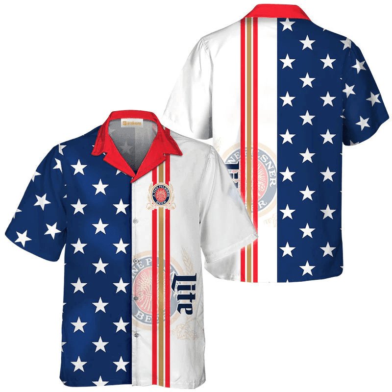 Miller Lite Fourth Of July Hawaiian Shirt - VinoVogue.com