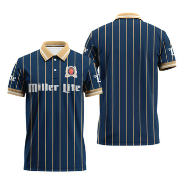 Miller Lite Pinstripe Classic Polo Shirt