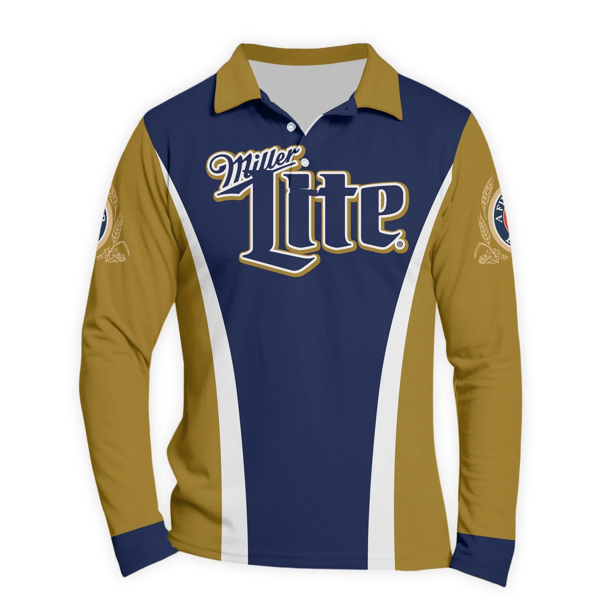  Miller Lite Summit Flow Golf Long Sleeve Polo Shirt