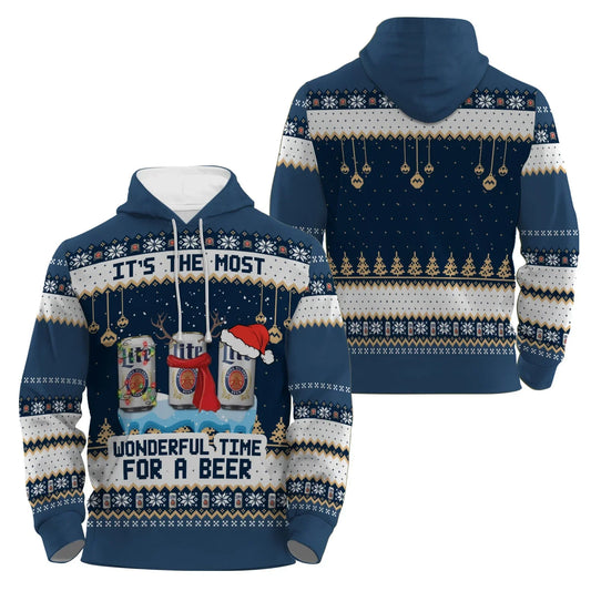 Miller Lite The Most Wonderful Time Pullover & Zip Hoodie