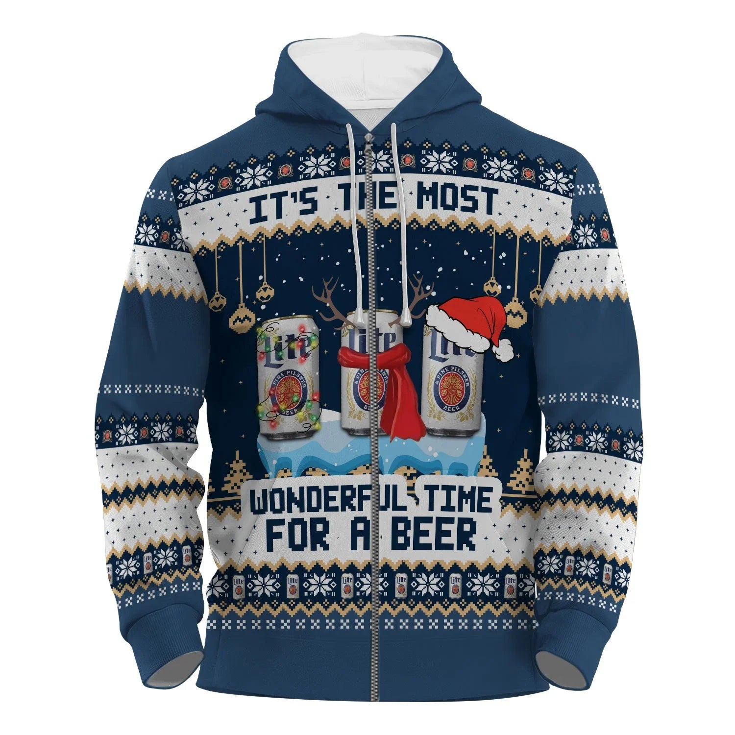 Miller Lite The Most Wonderful Time Pullover & Zip Hoodie