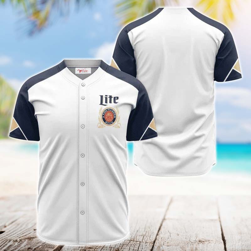 Miller Lite White And Blue Jersey Shirt - VinoVogue.com