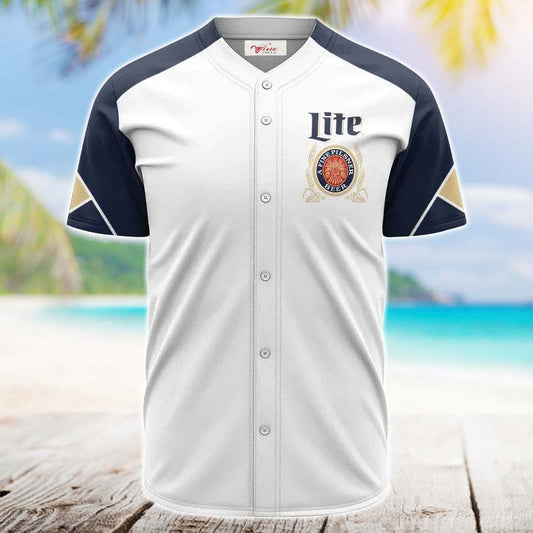 Miller Lite White And Blue Jersey Shirt - VinoVogue.com