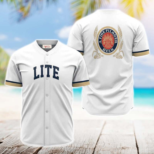 Miller Lite White Jersey Shirt - VinoVogue.com