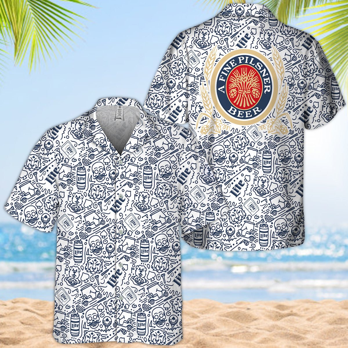 Miller Life Summer Doodle Art Hawaiian Shirt - VinoVogue.com