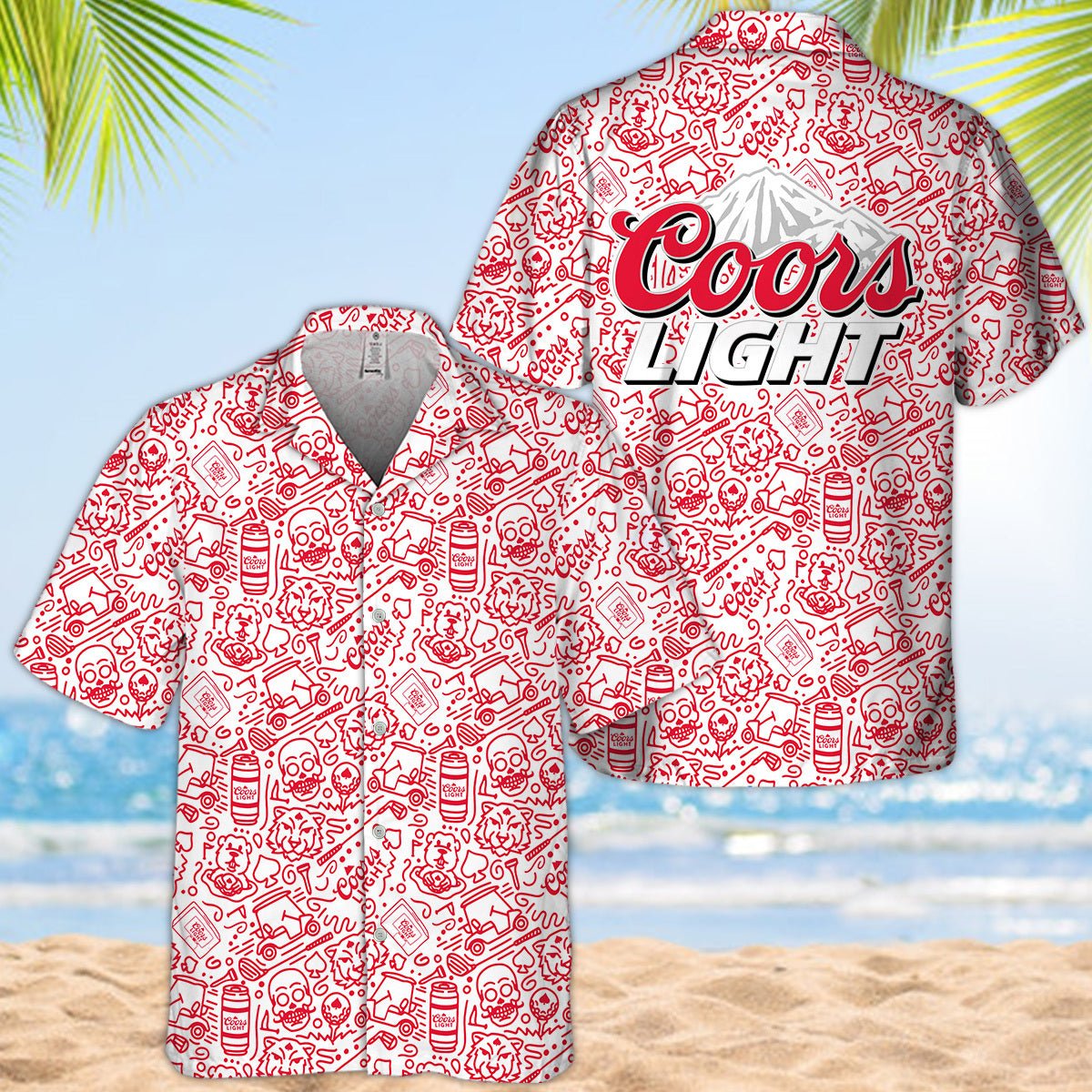 Coors Light Summer Doodle Art Hawaiian Shirt - VinoVogue.com