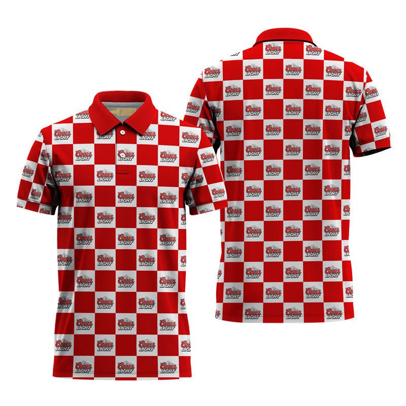 Coors Light Collab Gingham Polo Shirt - VinoVogue.com