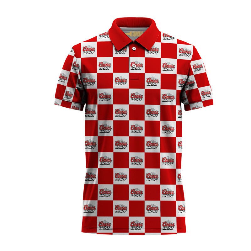 Coors Light Collab Gingham Polo Shirt - VinoVogue.com